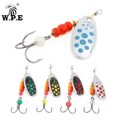 W.P.E 1pcs Spinner Lure 6.8g/9.5g/13.4g Spoon Lure Fishing Lure Bass Lure Metal Fishing Bait Crankba