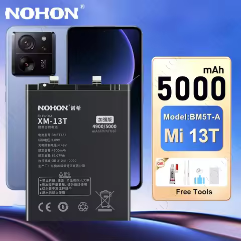 NOHON Phone Battery for Xiaomi Mi 13T 12T 11T 10T 9T Replacement Batteries For Poco X6 Pro X5Pro X4 