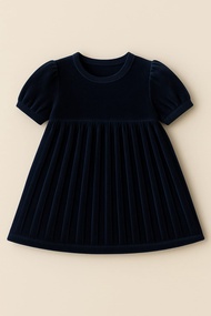 DRESS Bludru Plisket Anak Perempuan - Dress Bludru Anak Perempuan - Dress Plisket Bludru Anak-Anak
