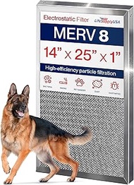 LifeSupplyUSA 14x25x1 Electrostatic Air Filter, MERV 8, Washable, Reusable Furnace AC/HVAC Filter, E