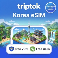 TripTok South Korea eSIM 5G/4G High-Speed Unlimited Data 3 Days SK Telecom Travel eSIM Card
