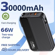 100% 30000mAh powerbank fast charging Mobile plug Portable charger With LED display power bank For i