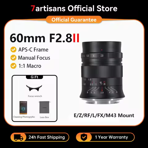 7artisans 60mm F2.8 Mark II APS-C Macro Lens For Sony E ZVE10 Nikon Z Z6II Fuji XF Canon RF R6 Micro