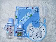 Feeding Bottle Set for baby | 8oz & 4oz FeedingBottle PLUS Baby Hood Pranela and Bib for baby newbor