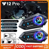 (Ready Stock) Y12 PRO Motorcycle Helmet Intercom Bluetooth 5.4 500M Intercomunicador Speaker Earphon