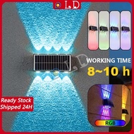 LED Outdoor Solar LED Wall Lamp 6W/8W/12W 4/6/8LEDs Waterproof Sensor Exterior Light Warm White/RGB 