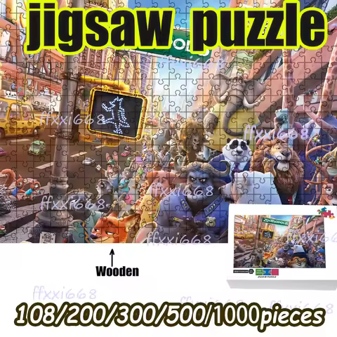 Wooden Jigsaw Puzzle 108/200/300/500/1000 Pcs, Frozen Elsa Fantasy Scene Puzzle, Meaningful Gift for
