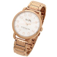 [Authentic FREE BRACELET] Coach Delancey Silver Dial Rose Gold-tone Womens Fashion Watch