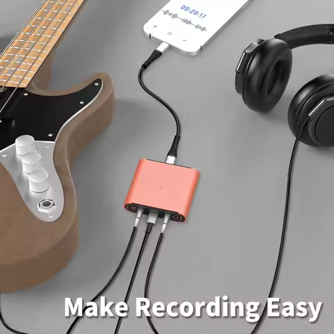 EE Live Broadcast Adapter, 24Bit/192kHz Stereo Livestream Sound Card Converter, 3.5mm Live Dock Stre