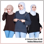 FC Mart - Muslimah Blouse / Baju Perempuan Labuh / Long Sleeve Cotton Blouse / Baju Wanita Lengan Panjang / Blause Murah