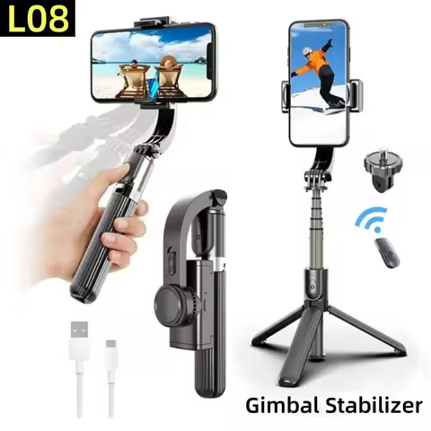 Gimbal Handheld L08 Auto Anti-shake Stabilizer Travel 360° Rotating AR Intelligent Following Bracket