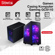 GAMEN Casing PC Tempered Glass Gaming Case Support Micro ATX Mini ITX Transparan Case Slot Komponen