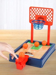 1套桌上籃球遊戲機架,雙人手指彈射投籃機,兒童親子互動教育玩具