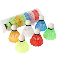 6PCS PLASTIC COLORED SHUTTLECOCK