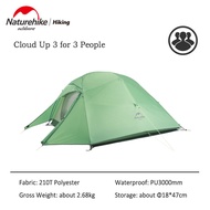 Naturehike CloudUp 3 Upgraded Tent 3 Person 20D Silicone Fabric Double-layer Camping Tents Outdoor U