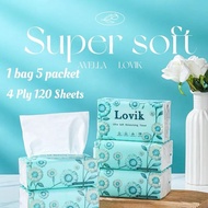 ⭐SG Stock⭐Lovik Ultra Soft Moisturizing Tissue 4 Ply 120 Sheets Specially designed for sensitive nos