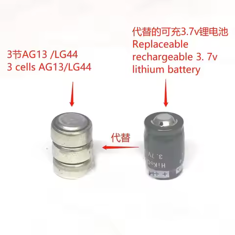 Instead of 3 cells AG13 LR44 CR1/3N rechargeable lithium battery 3.7V 110mAH Battery + Charger WYORE