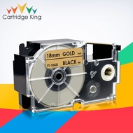 Label Tape 18mm XR-18GD Black on Gold Strong Adhesive Compatible Ribbon for Casio KL-G2 KL-120 KL-130 KL-200 KL-7000 Typewriter