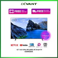 Fast send DEVANT 43UHD204 43 inch Ultra HD (UHD) 4K Smart TV - Netflix, Youtube and FREE Wall Bracket