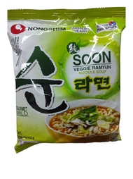 Nongshim soon veggie ramyun noodle soup mie instan ramen vegetarian vegan halal made in korea 112gr