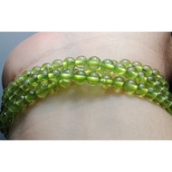 干净橄榄石3圈 （ Olivine ）* 咪数: 4.5mm 长度 : 58cm 重量：21grm * SIZE：4.5mm Length：54cm  weight：21grm