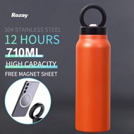 710ML stainless steel thermos mug with magnetic mobile phone holder sports water bottle portable mug
