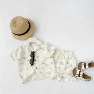 COCONUT TREE SHIRT SET FOR BOYS TO WEAR TO THE BEACH AND PLAY 8-18KG