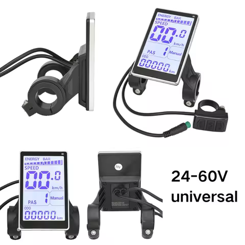 Electric Bike LCD Meter 5-Pin E-Bike Speedometer Screen Control Panel Electric Scooter Bicycle Ebike