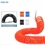 Pneumatic PU Spring Trachea Hose Air Pump Air Compressor 6 Spiral Tube Collector 10 Retractable High
