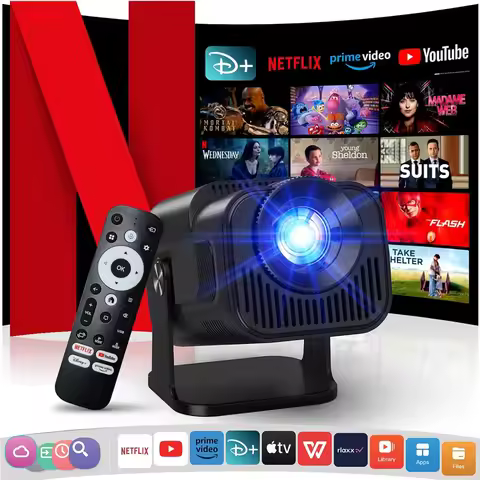 KaiAqua HY320mini Projector Android 12 390ANSI HD 4K Native 1080P Dual Wifi6 BT5.0 Cinema Level Port