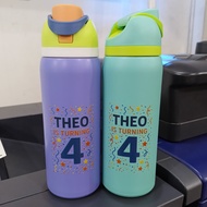 TERMOS OWALA CUSTOM NAME TRAVEL THERMOS 1 liter STAINLESS STEEL TUMBLER HYDROFRESH DRINKING BOTTLE W