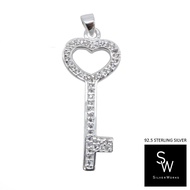 Silverworks C4834 Heart Key with Full Zirconia