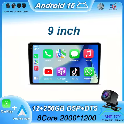 9" Android 16 DTS 2000x1200 QLED Screen All In One Universal Auto Stereo GPS For Volkswagen Nissan H