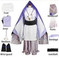 Wanderer Cosplay Costume - Textured Fabric Kimono with Headscarf | Ideal for Cosplay Events