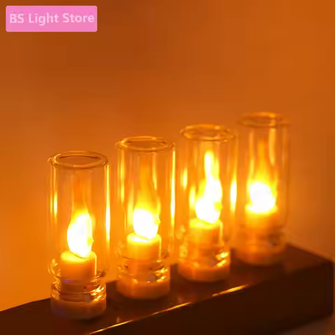 led 5v USB Flash Candles Edison Light Bulb Decoration Light Bulb Candle Light Yellow Night Light Hol