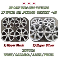 🇯🇵🇯🇵 Sport Rim Ori Toyota Hyper Black 17 Inch 5H PCD100 7jj Off+45 For Wish Caldina Prius Altis