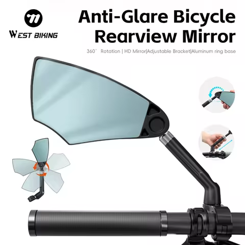 WEST BIKING Anti-Glare Bicycle Mirror Handlebar Rear View Wide Range Back Sight Reflect electric sco