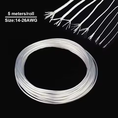 5M Silver Plated OCC FEP Wire High Purity OFC Copper Cable Hi-Fi Audio AMP Speaker DIY 14/16/18/20/2