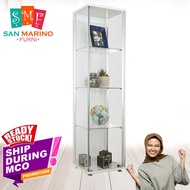[SHIP DURING MCO] White Glass Display Cabinet / Book Rack / Multi-Purpose Display Cabinet / Storage 