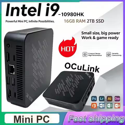 2026 Mini PC Intel I9-10980HK I3-6100U 16GB 32GB RAM 1TB SSD WiFi 6 BT5.2 4K Gaming Desktop Mini Hos
