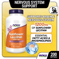 NOW Supplements Sunflower Lecithin 1200mg with Phosphatidyl Choline | Nervous System Support 200 Sof