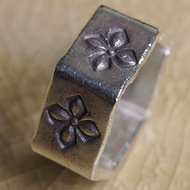 Thai design a masterpiece worn beautiful valuable hexagon ring Silver Thai Karen hill tribe Size 6 7