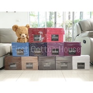 ชุดผ้าปูที่นอนรุ่น C สีพื้น Cotton House แบบ ทูโทน สำหรับที่นอนสูงได้ถึง 10 นิ้ว