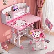 D-H Children's Desk Bookshelf Integrated Table Children's Study Desk Student Writing Desk Home Study Table and Chair Sui