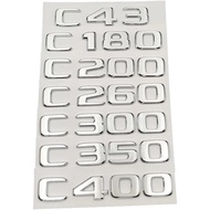3D ABS Chrome Logo C63 C43 C180 C350 C230 C220 C300 C200 Badge Car Trunk Sticker Accessories(C63)