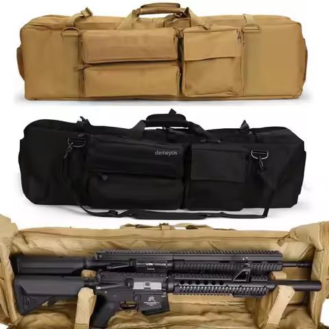 Tactical Gun Backpack Double Rifle Bags Dual Carbine Carrying Case for SAW M249 M4A1 M16 AR15