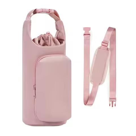 New Ice Cup Holder Insulated Water Bottle Bag Crossbody Outdoor Travel Thermal Flask Carrier