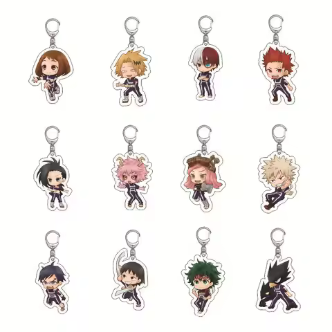 My Hero Academia Acrylic Keychain Izuku Midoriya Shoto Todoroki Anime Keychain Creative School Keych