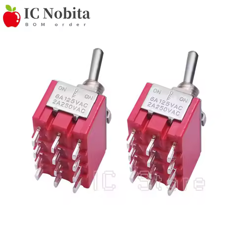 2PCS MTS-403 12 Pin 3 Position 4PDT Mini Miniature Toggle Switch Car Dash Dashboard Rocker Switch ON