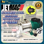 JETMAC JPG5565 Stainless Steel Electric Water Pump 750W 1HP 1'' x 1'' With Auto Pressure Control